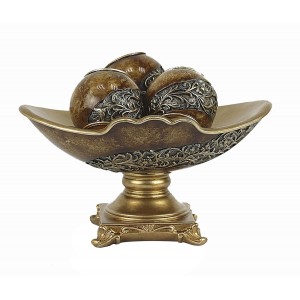 DLusso Designs Monique Collection Four Piece Bowl With Three Orbs Set   
